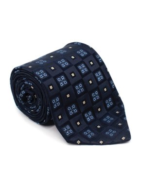 Gucci Vintage Blue Silk Patterned Tie