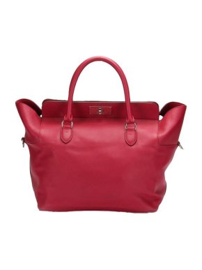 Hermes Red Leather Satchel with detachable strap