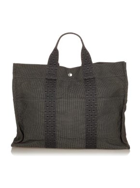 Hermes Vintage Grey Canvas Fourre Tout MM Bag