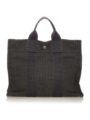 Hermes Vintage Grey Canvas Herline PM Bag