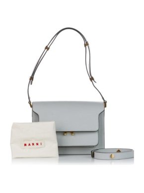 Marni Pale Blue Leather Trunk Bag