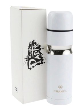 Chanel White VIP Gift Stainless Steel Thermos Bottle