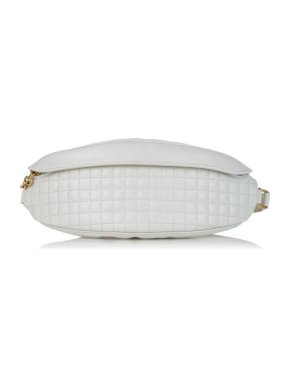 Celine White Leather C Charm Belt Bag