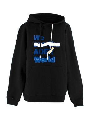 Ader Error Black Print Cotton-Jersey Hoodie