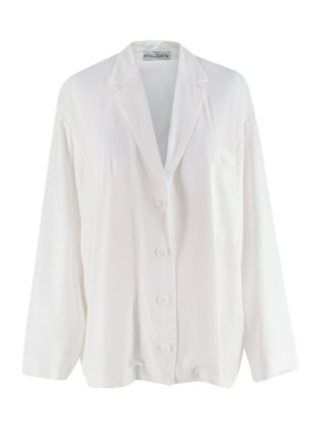 ATELIER76 White Cotton Twill Pyjama Blouse