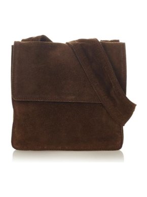 Chanel Vintage Brown Suede Cross Body Bag