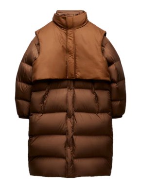 Ader Error x Zara AZ Generation Brown Puffer Coat & Gilet