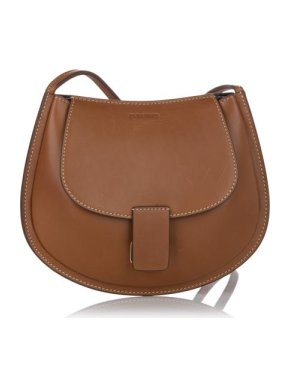 Jil Sander Tan Leather Crescent Crossbody Bag