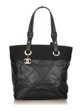 Chanel Paris Biarritz Black Nylon Tote Bag