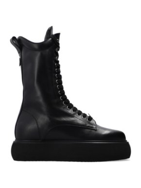 The Attico Black Leather Selena Chunky Sole Boots