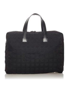 Chanel Vintage Black Nylon New Travel Line Tote Bag
