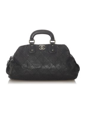 Chanel Vintage Black Leather Wild Stitch Bag