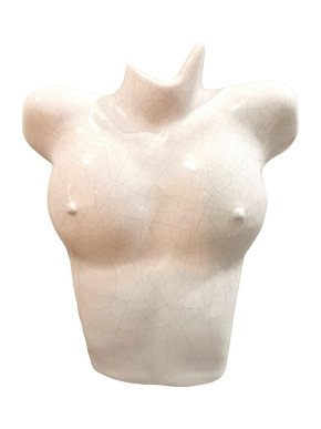 Bespoke white cracked porcelain bust 1990
