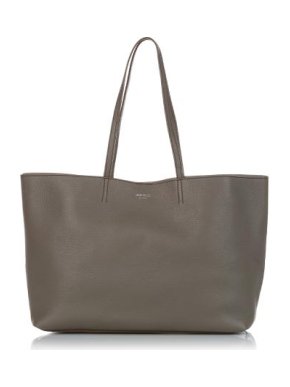 Jimmy Choo Taupe-Grey Leather Nine2Five Tote Bag