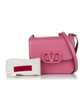 Valentino Pink Leather VSling Cross Body Bag