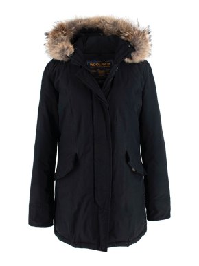 Woolrich Black Luxury Arctic Parka with Removable Racoon Fur Trim