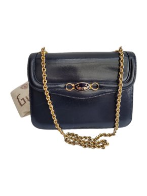 Gucci Blue Leather Vintage Shoulder Bag