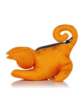 Loewe Orange Floral Satin Cat-Shaped Bag