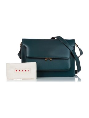 Marni Teal Leather Trunk Bag