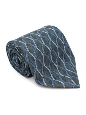 Chanel Green & Blue Patterned Print Silk Tie