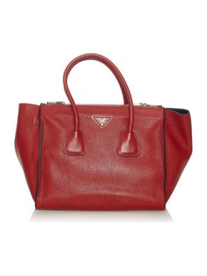 Prada Red Leather Twin Pocket Bag