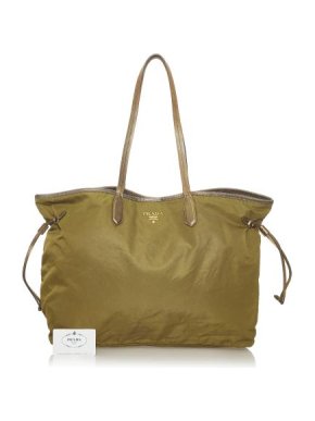 Prada Vintage Khaki Tessuto Nylon Tote Bag