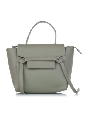 Celine Putty-Grey Leather Micro Belt Bag