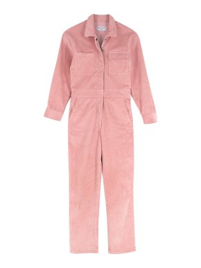Rivet Utility BigWig Pink Corduroy Cotton-Blend Jumpsuit