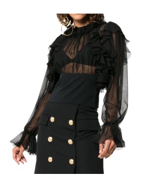 Dolce & Gabbana Black Silk Chiffon Blouse