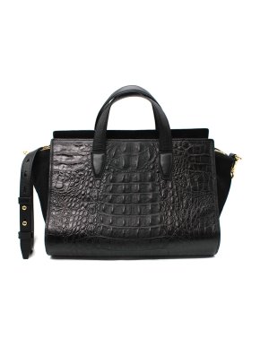 Alexander Wang Pelican Black Crocodile Embossed Tote Bag