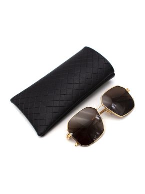 Bottega Veneta Hexagon-Frame Gold-Tone Aviator Sunglasses