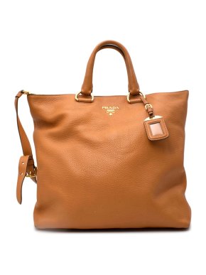 Prada Tan Vitello Daino Leather Tote Bag