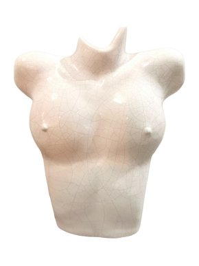 Bespoke white cracked porcelain bust 1990