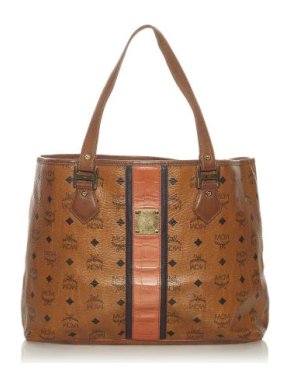 MCM Tan Leather Visetos Tote Bag