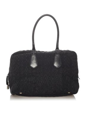 Prada Black Matelasse Tessuto Nylon Tote Bag