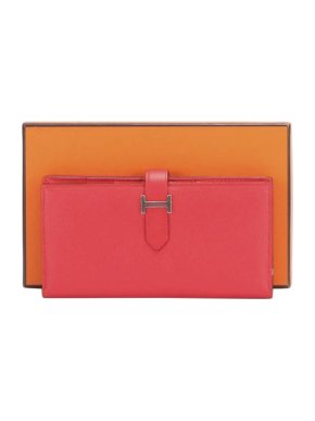 Hermes Coral-Pink Epsom Leather Bearn Wallet