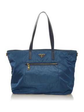 Prada Vintage Blue Tessuto Nylon Tote Bag