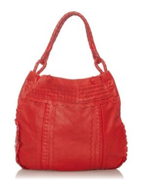 Bottega Veneta Vintage Red Intrecciato Leather Hobo Bag
