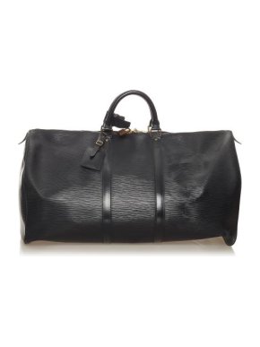 Louis Vuitton Black Epi Leather Keepall 55 Weekend Bag