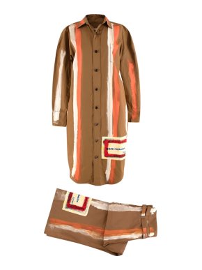 Marni Tan Hand-Painted Cotton Jacket & Trousers
