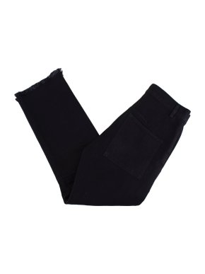 Celine Black Denim Freyed Hem Straight Leg Jeans