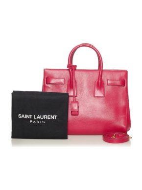 Saint Laurent Red Leather Sac de Jour Tote Bag