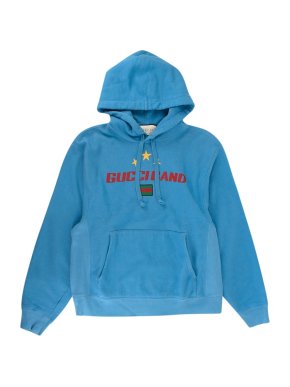 Gucci Brand Star Embroidered Blue Hoodie