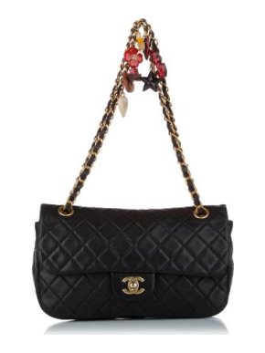 Chanel Black Leather Quilted Double Flap Bag