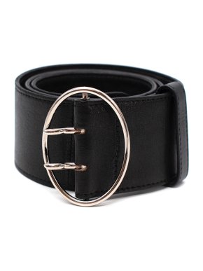Prada Black Leather Double-Pin Belt 75