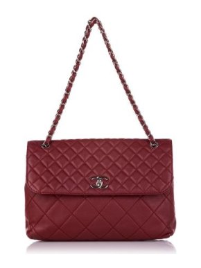 Chanel Red Lambskin Leather CC Timeless Flap Bag