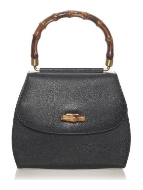 Gucci Black Leather Bamboo Night Bag