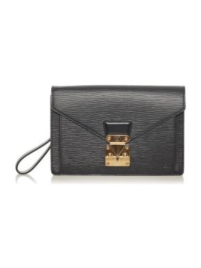 Louis Vuitton Black Epi Pochette Sellier Dragonne Bag