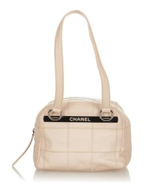 Chanel Vintage Nude Leather Chocolate Bar Bag