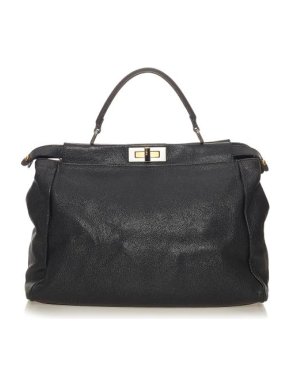 Fendi Black Leather Peekaboo Bag